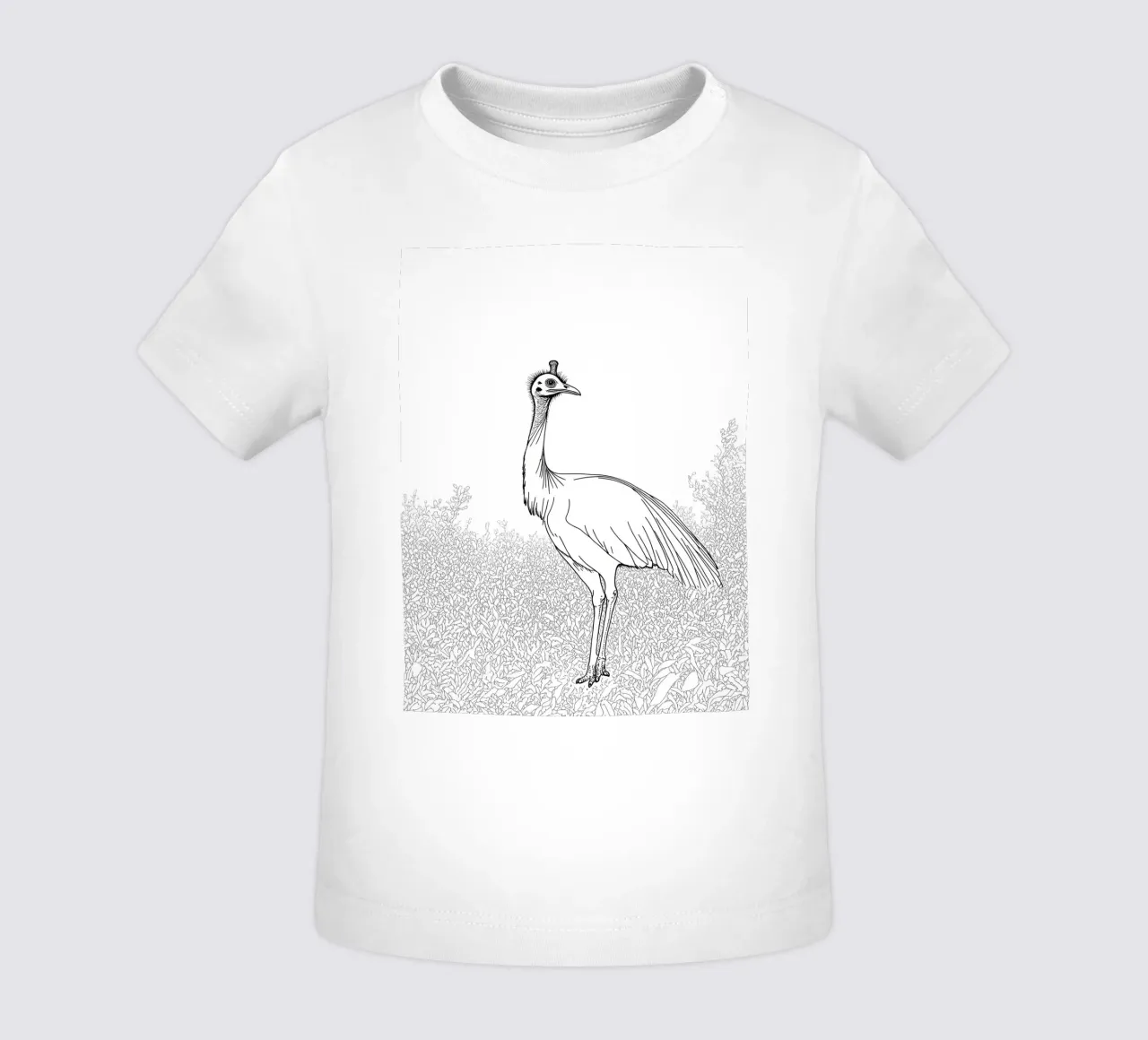 Uccello cassowary Line Art minimalista maglietta neonato da Viv Line Art