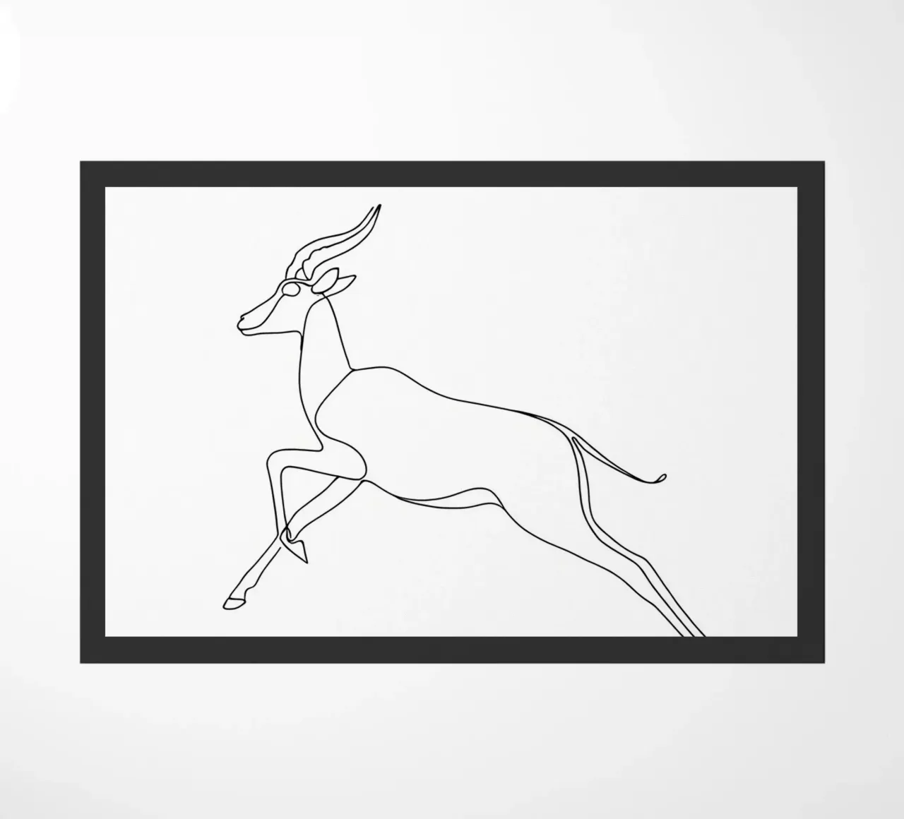 Antelope Jumping Minimalist Line Art doormat by Viv Line Art