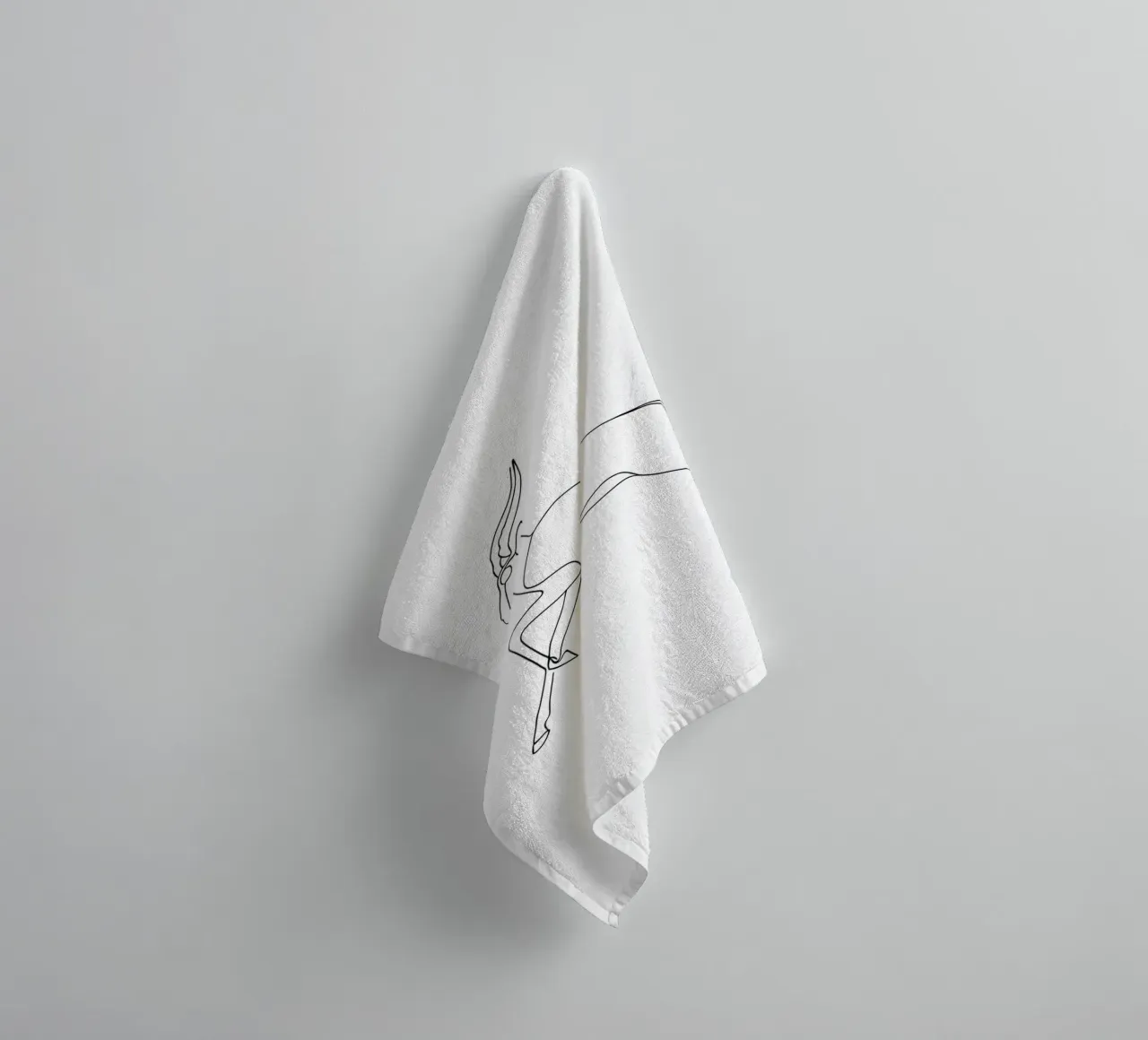 Antelope Jumping Minimalist Line Art towel by Viv Line Art