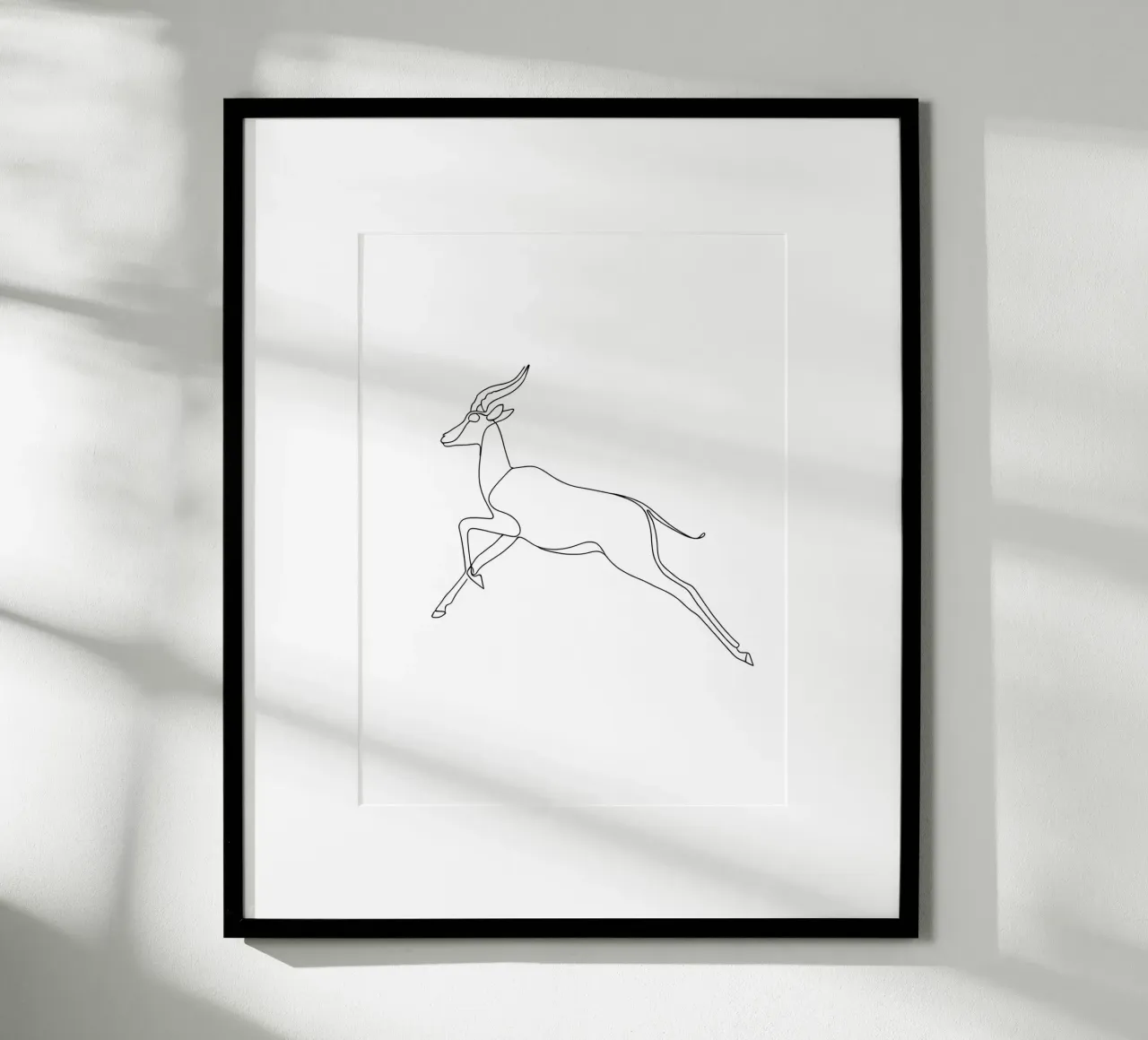 Antelope Jumping Minimalist Line Art hahnemühle by Viv Line Art