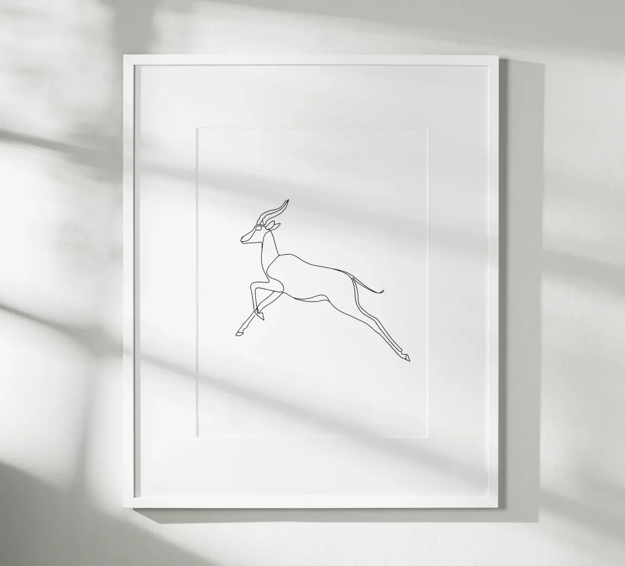 Antelope Jumping Minimalist Line Art hahnemühle by Viv Line Art
