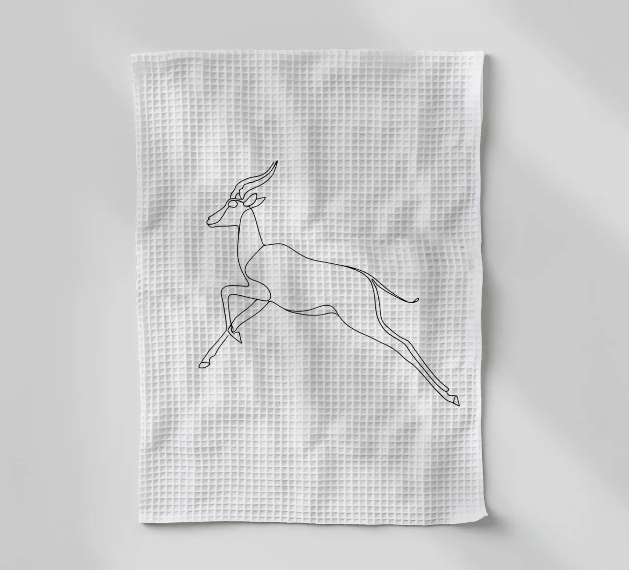 Saut d'antilope Dessin au trait minimaliste torchon de Viv Line Art