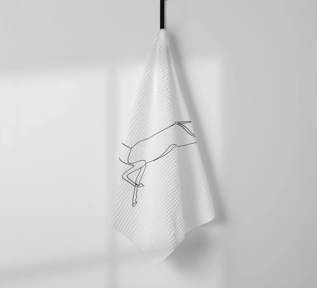 Saut d'antilope Dessin au trait minimaliste torchon de Viv Line Art