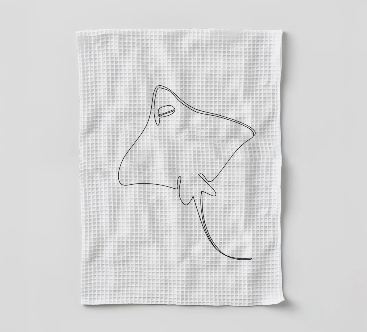 Rayon Manta Dessin au trait minimaliste torchon de Viv Line Art