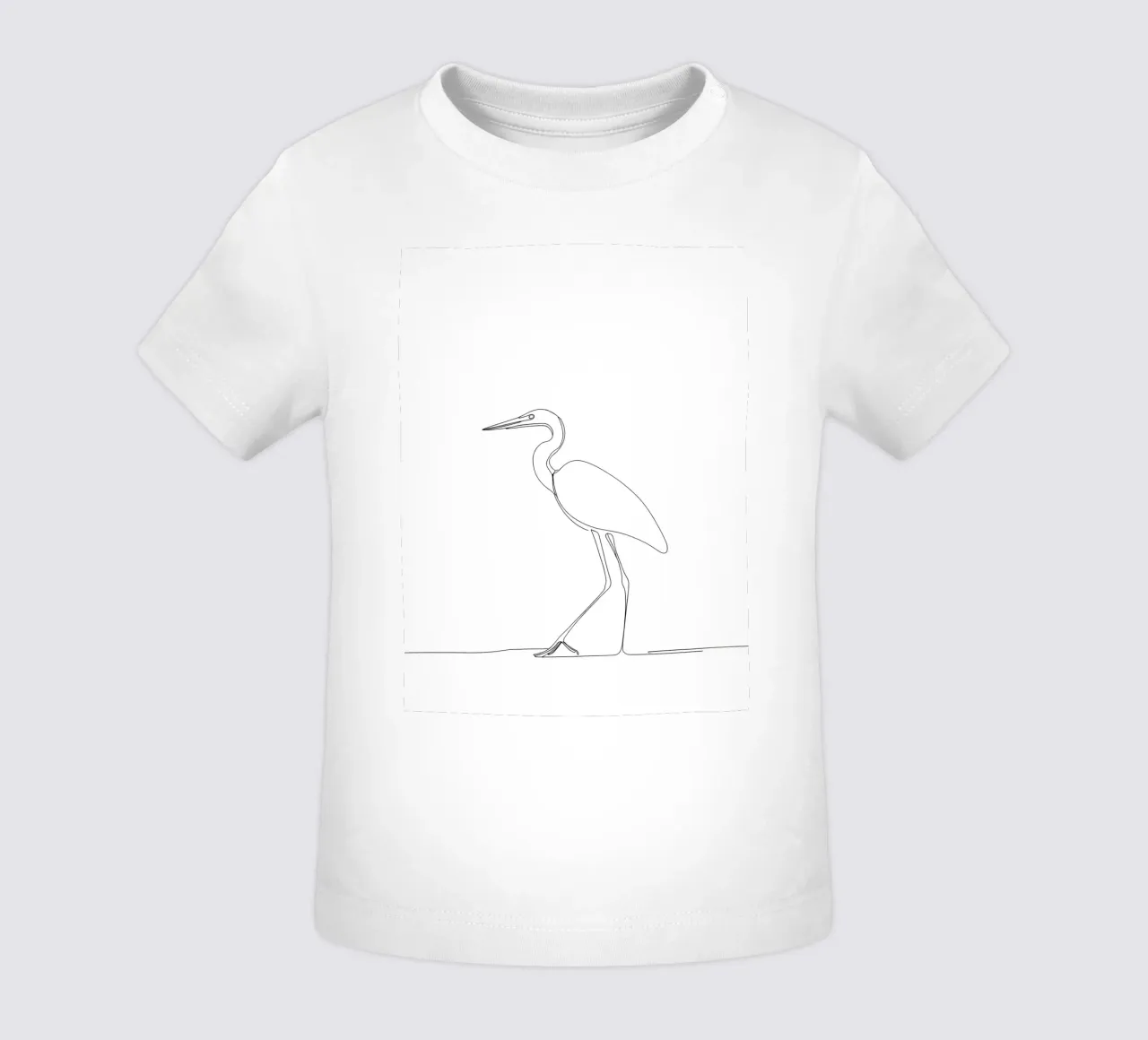 Airone che cammina Line Art minimalista maglietta neonato da Viv Line Art