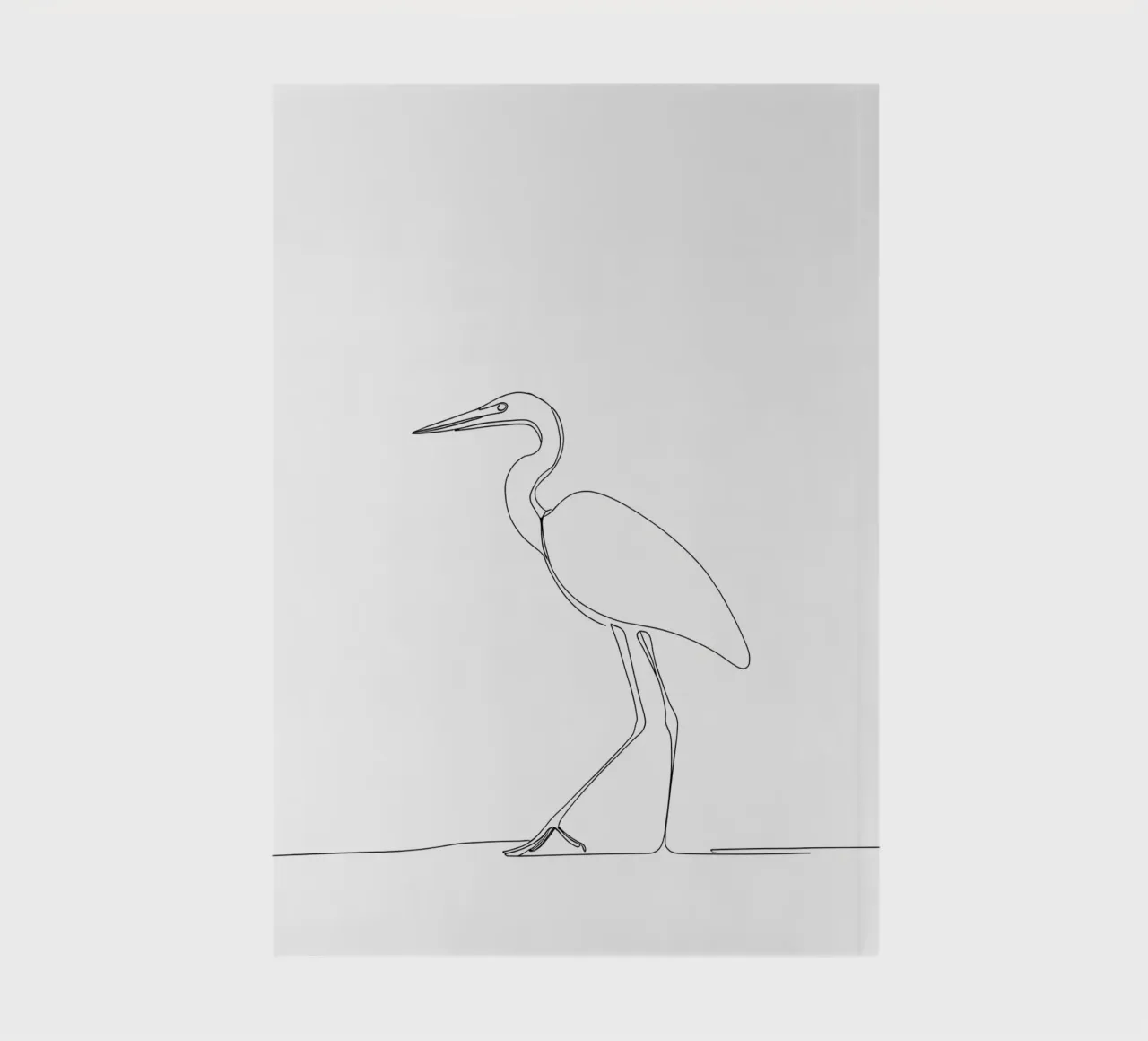 Heron Walking Minimalist Line Art notebook by Viv Line Art