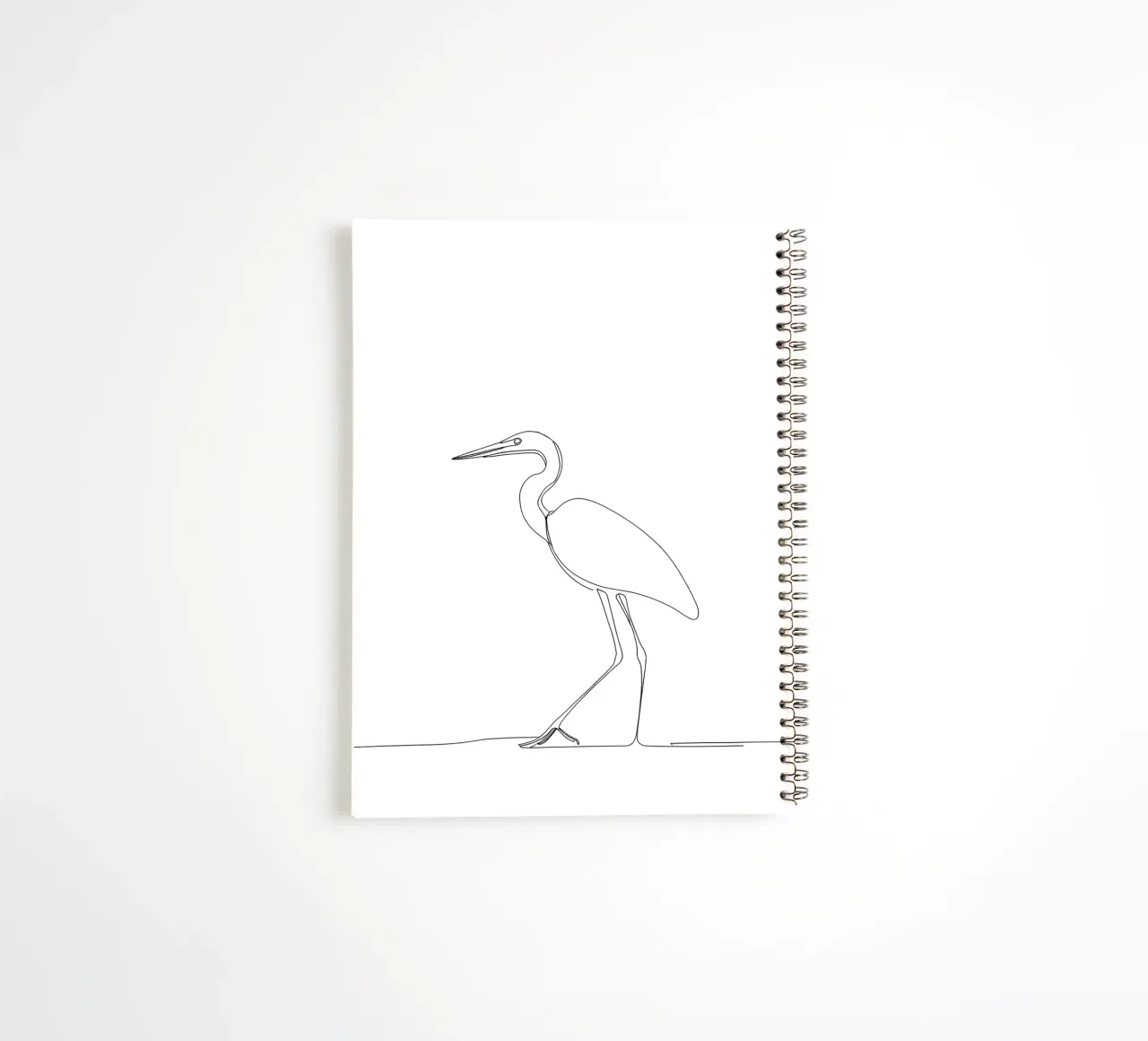 Heron Walking Minimalist Line Art spiral notebook by Viv Line Art