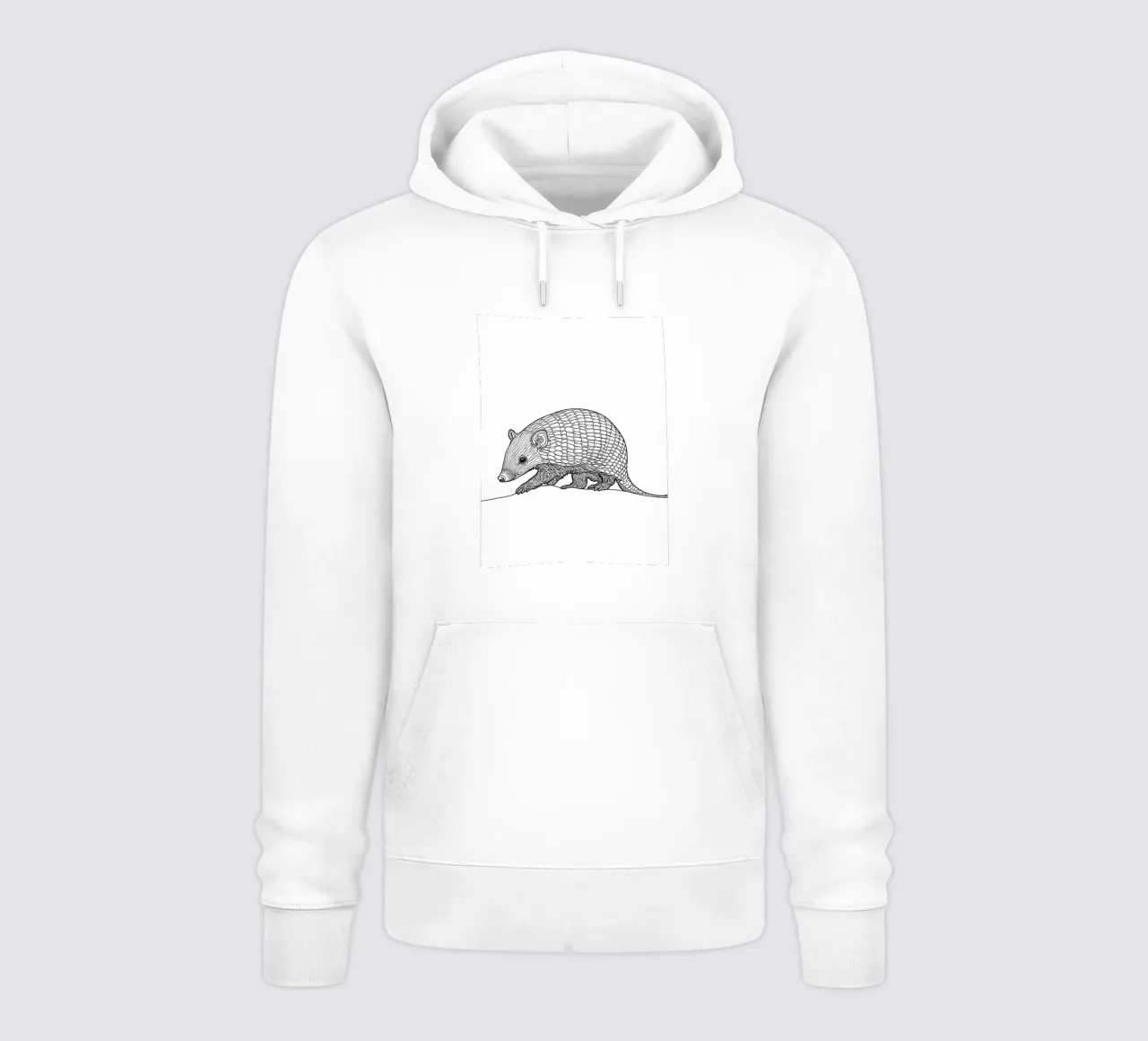 Armadillo Disegno lineare minimalista felpa con cappuccio da Viv Line Art