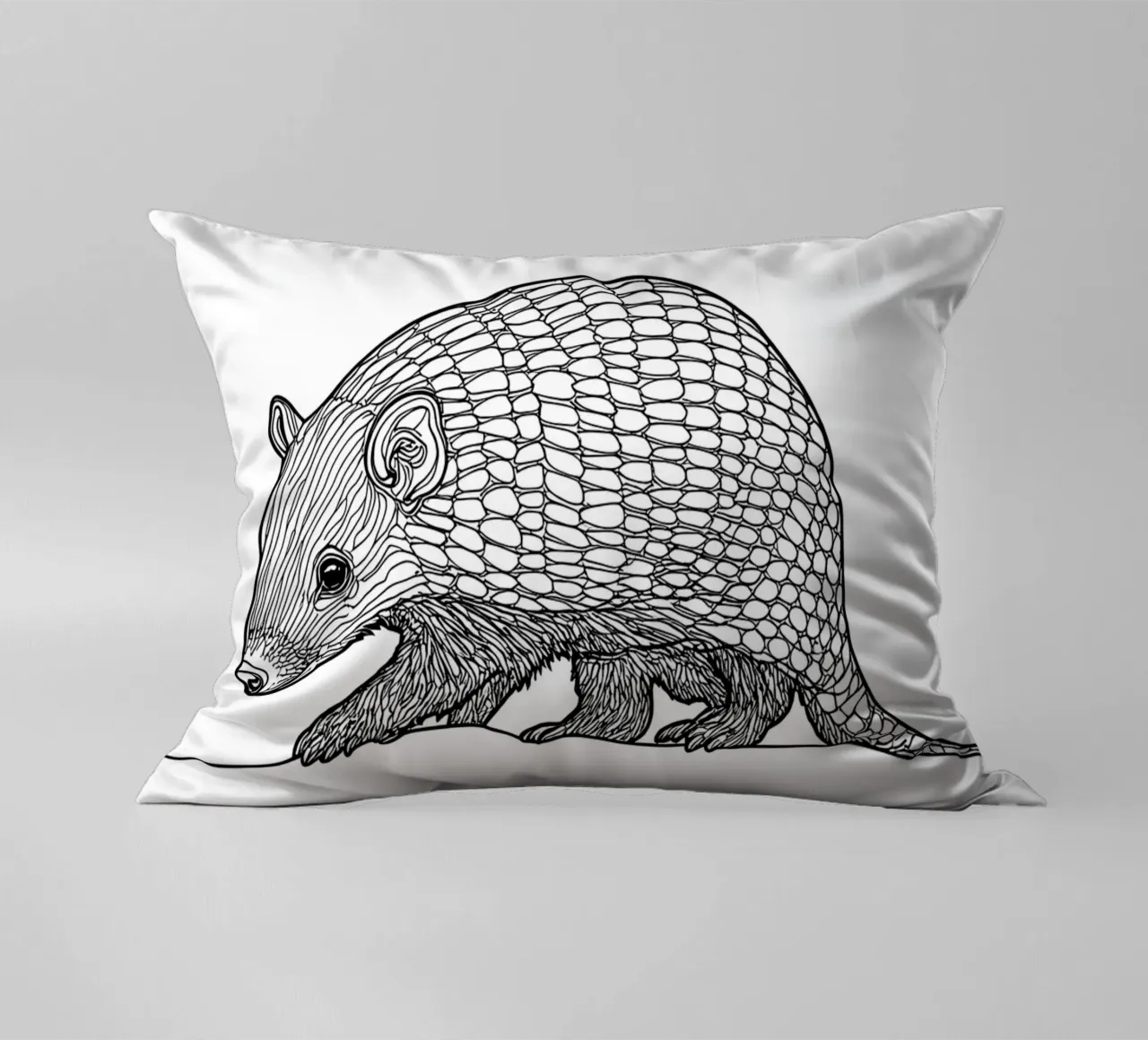 Armadillo Disegno lineare minimalista cuscino da Viv Line Art
