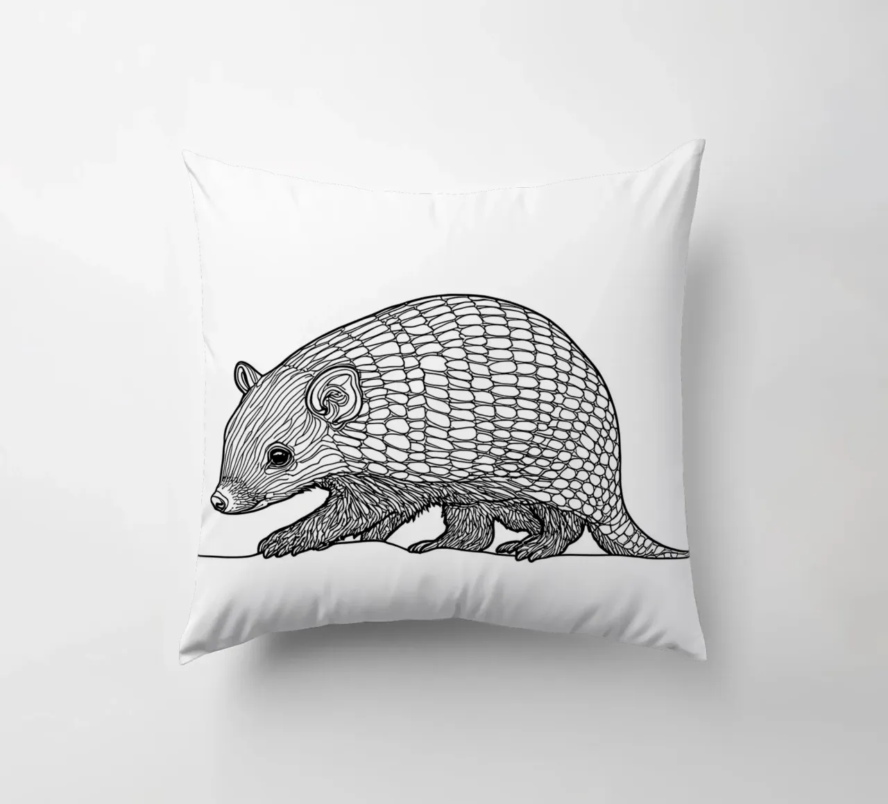 Armadillo Disegno lineare minimalista cuscino da Viv Line Art