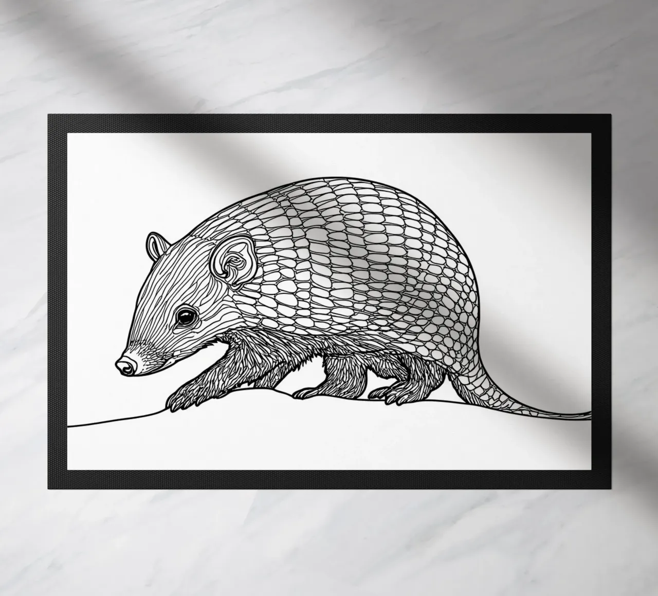 Armadillo Disegno lineare minimalista zerbino da Viv Line Art