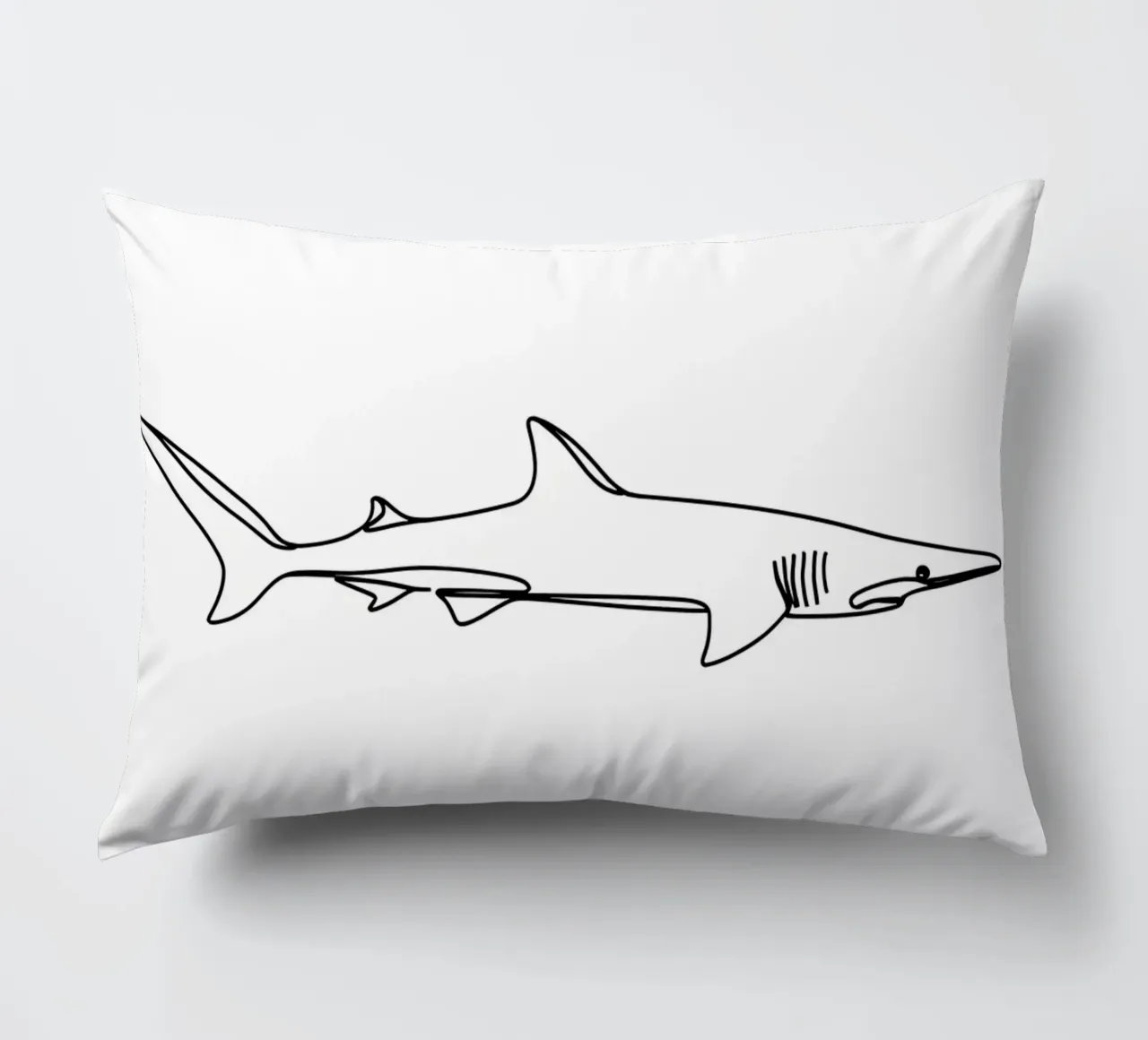 Shark Minimalist Line Art decorative cushion by Viv Line Art
