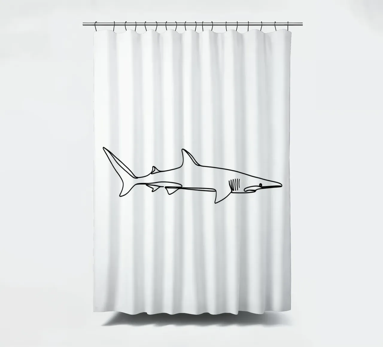 Shark Minimalist Line Art rideau de douche de Viv Line Art