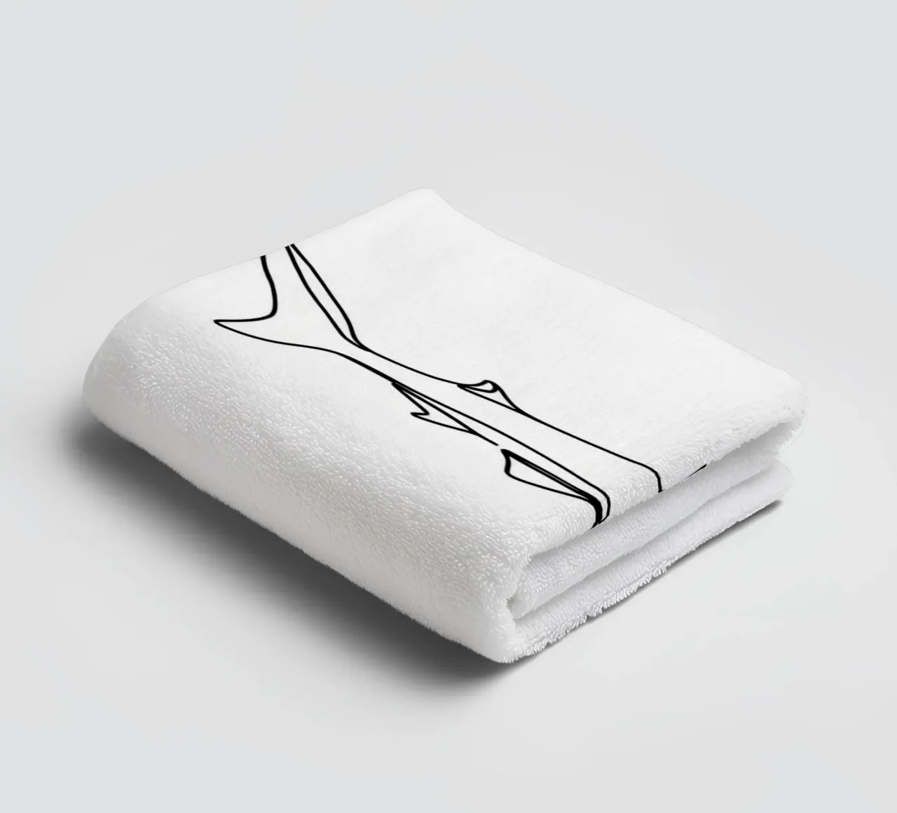 Line art minimalista dello squalo asciugamano da bagno da Viv Line Art