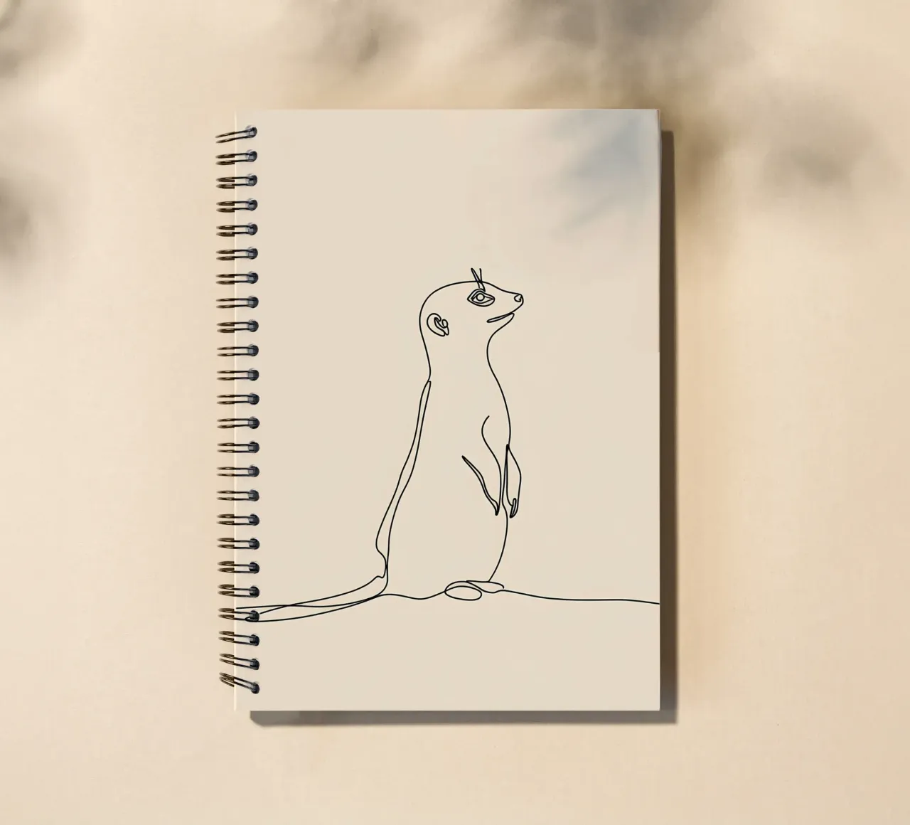 Meerkat Minimalist Line Art spiral notebook by Viv Line Art