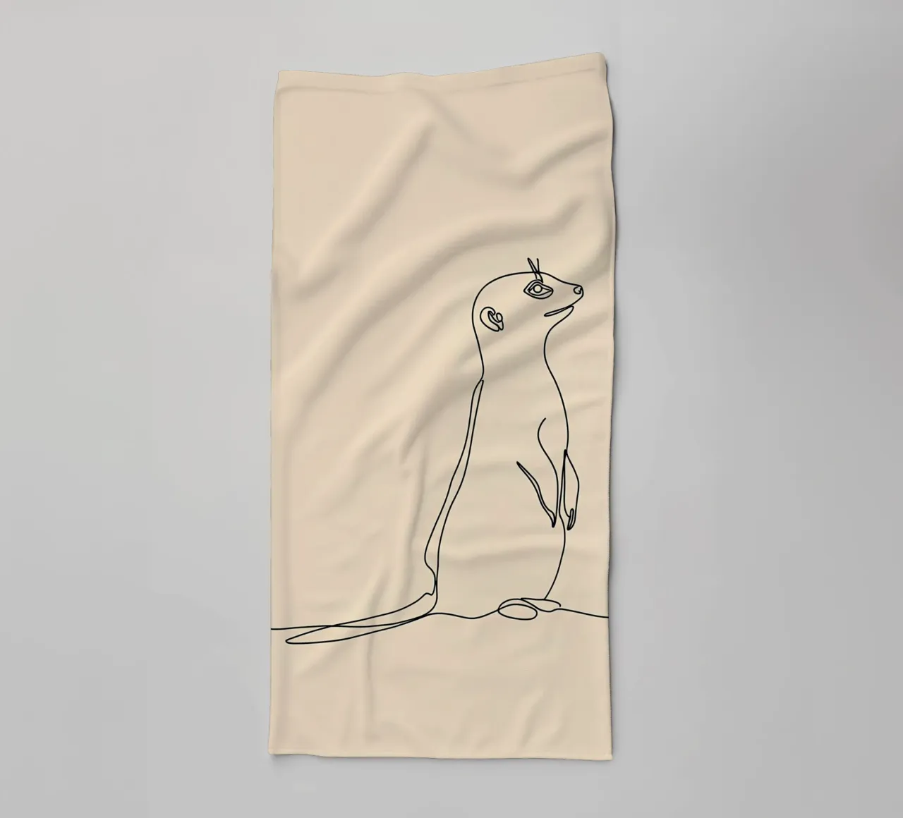 Meerkat Minimalist Line Art towel by Viv Line Art