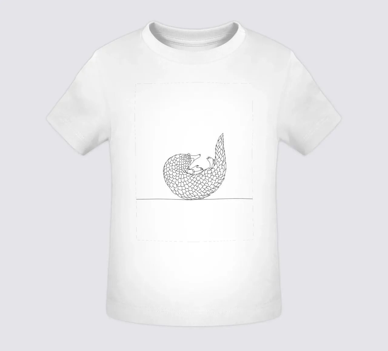 Line art minimalista del pangolino maglietta neonato da Viv Line Art