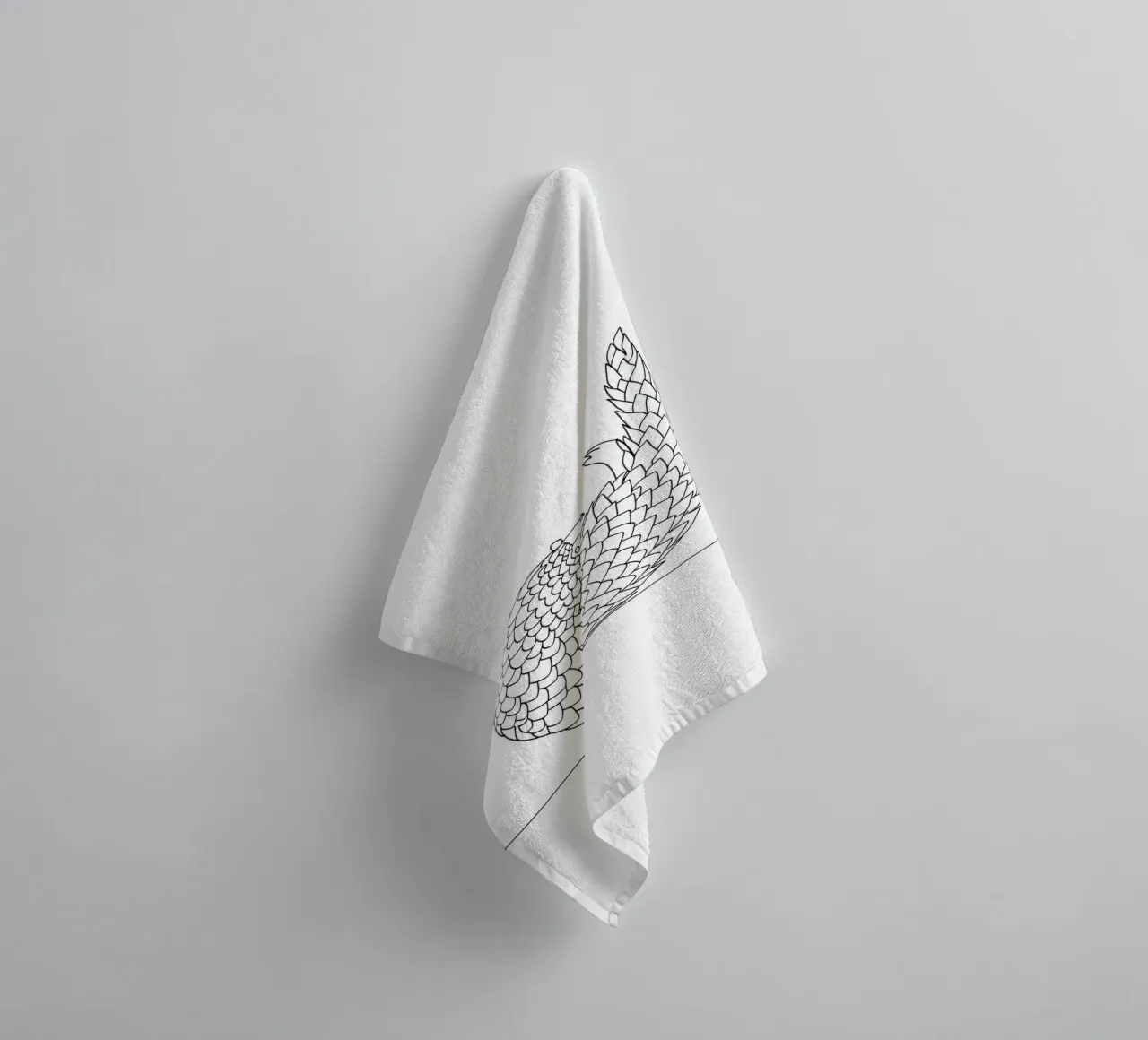 Pangolin Minimalist Line Art towel by Viv Line Art