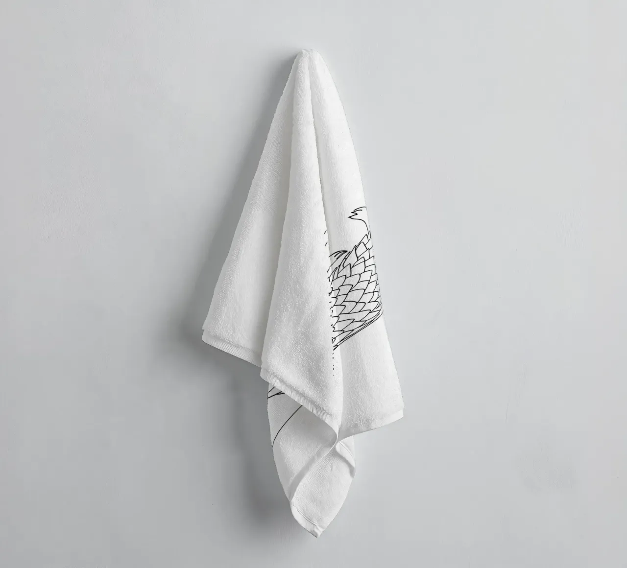 Pangolin Minimalist Line Art towel by Viv Line Art