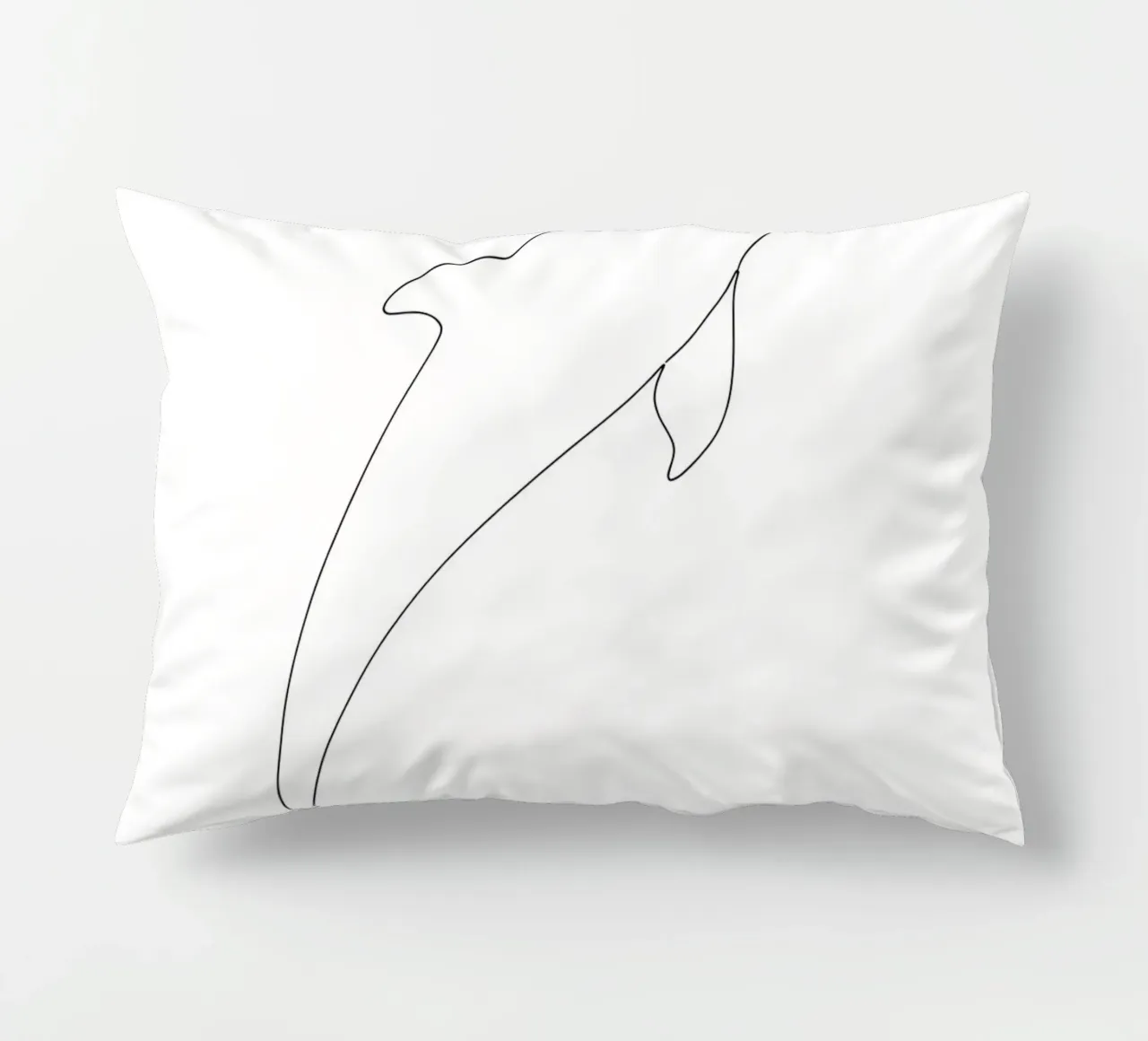 Narwhal Minimalist Line Art decorative cushion by Viv Line Art