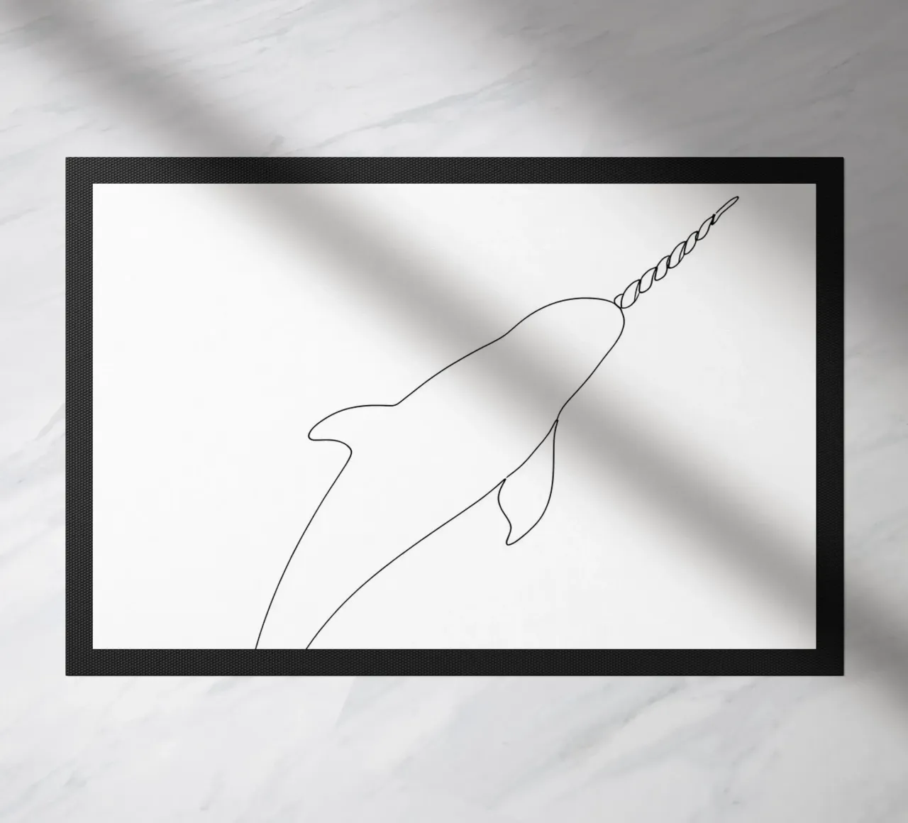 Line art minimalista del narvalo zerbino da Viv Line Art