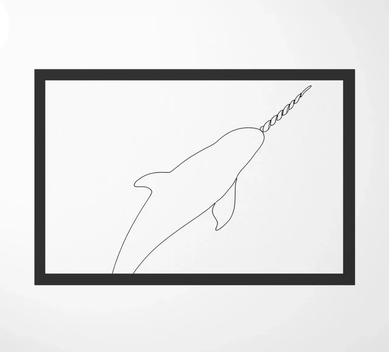 Line art minimalista del narvalo zerbino da Viv Line Art