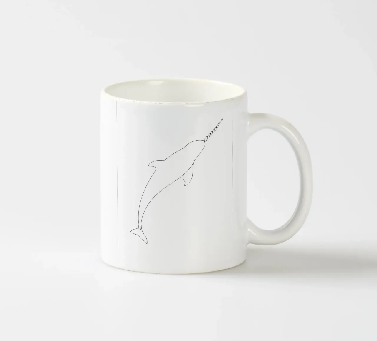 Line art minimalista del narvalo tazza in ceramica da Viv Line Art