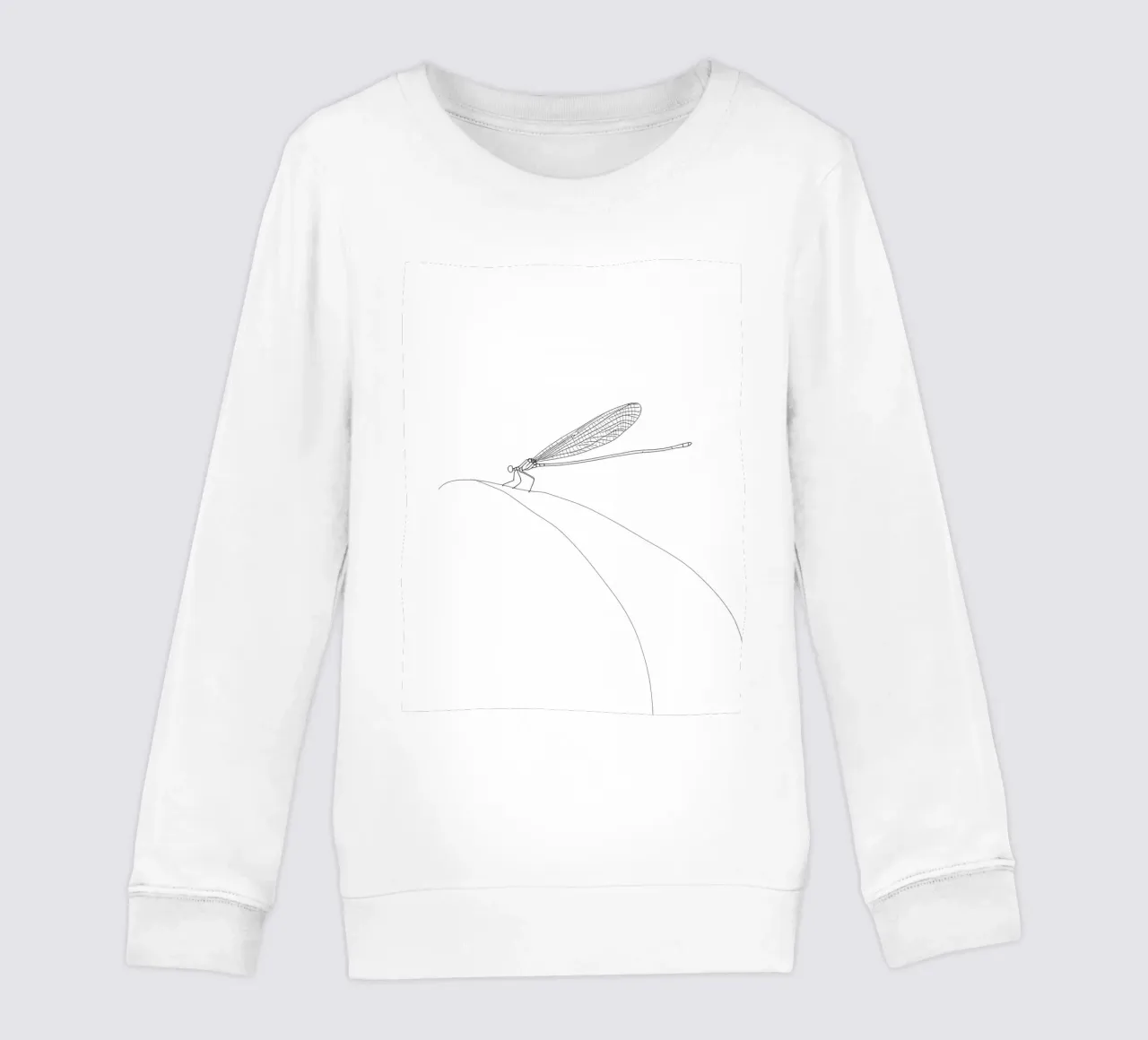 Libellula Line Art minimalista felpa bambino da Viv Line Art
