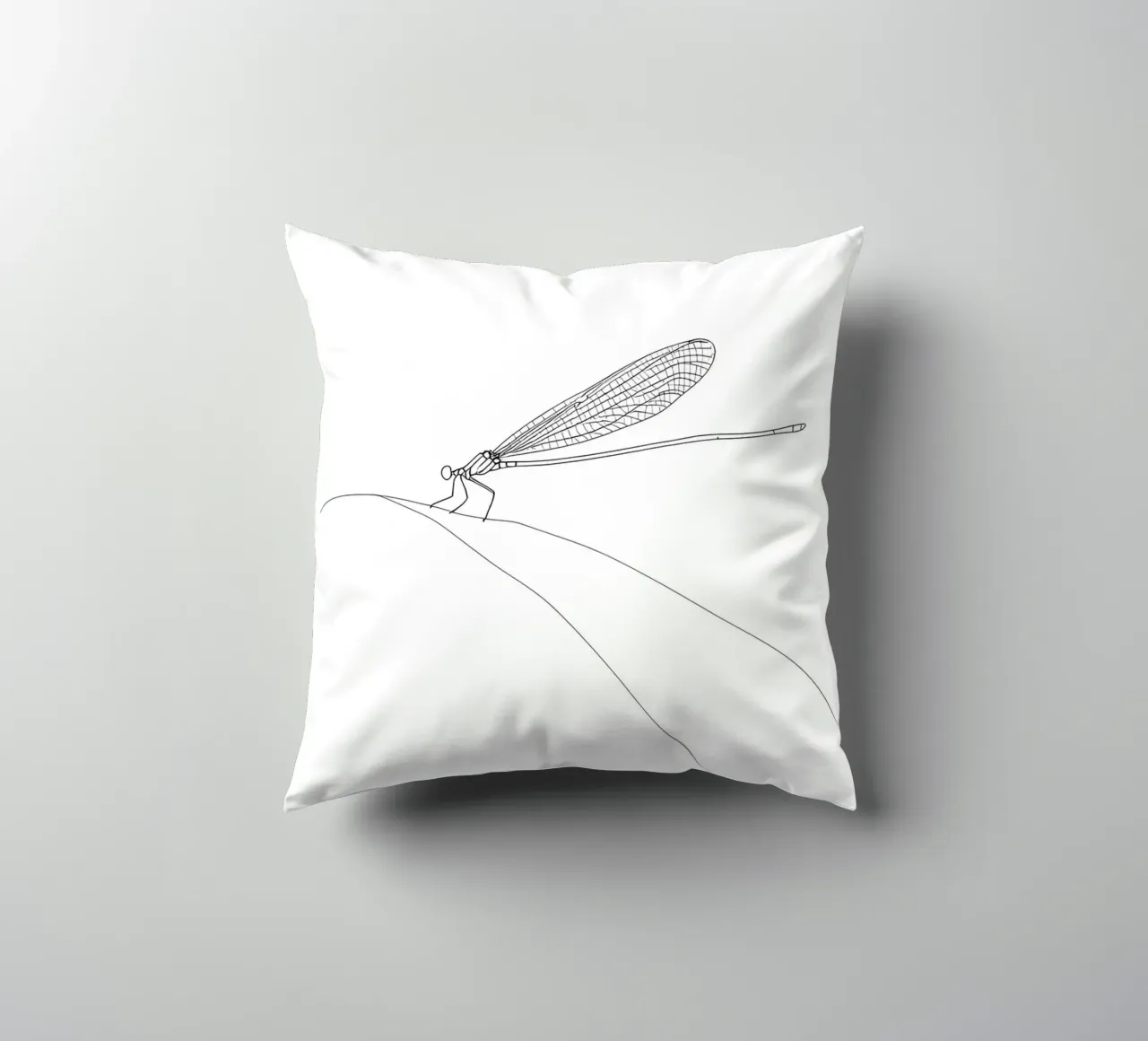 Libellula Line Art minimalista cuscino da Viv Line Art