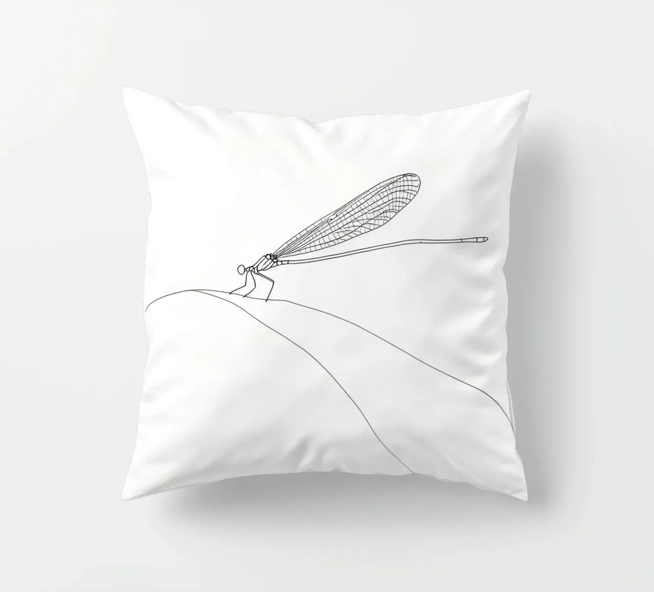 Libellula Line Art minimalista cuscino da Viv Line Art