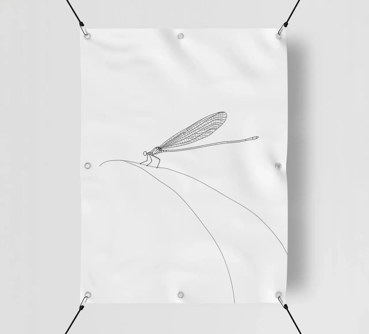 Libellula Line Art minimalista telo in pvc da Viv Line Art