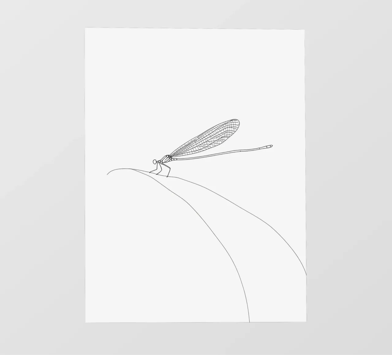 Libellula Line Art minimalista telo in pvc da Viv Line Art