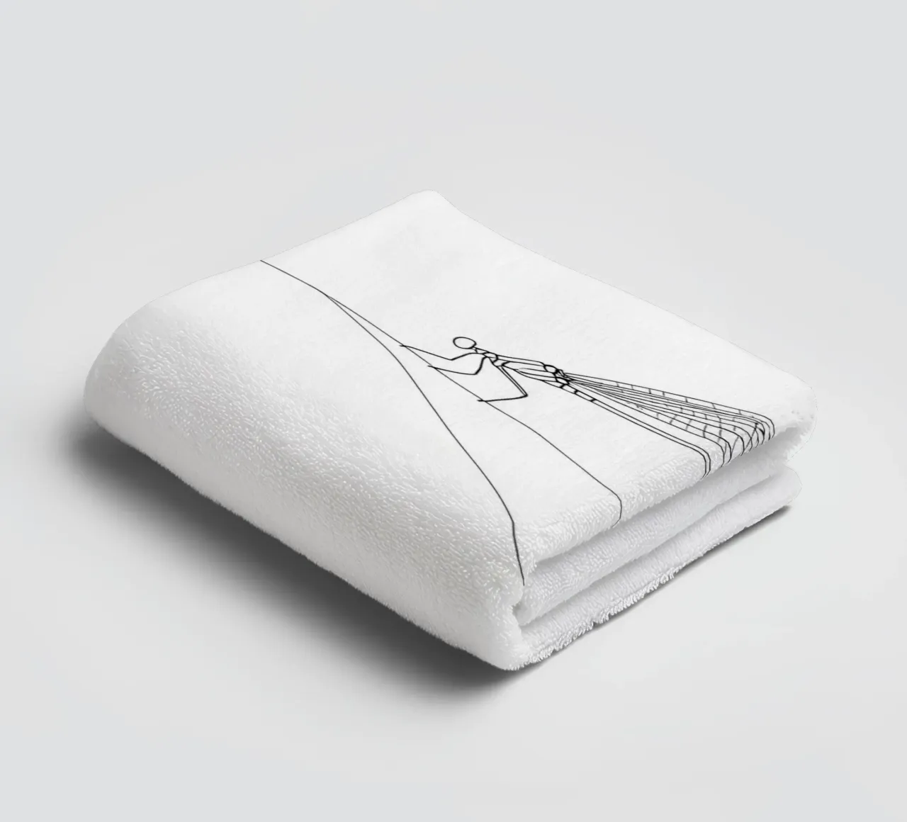 Libellula Line Art minimalista asciugamano da bagno da Viv Line Art