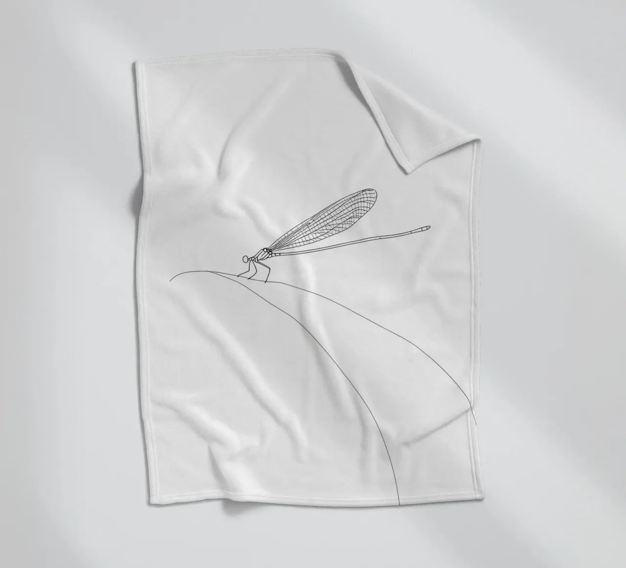 Libellula Line Art minimalista coperta in pile da Viv Line Art