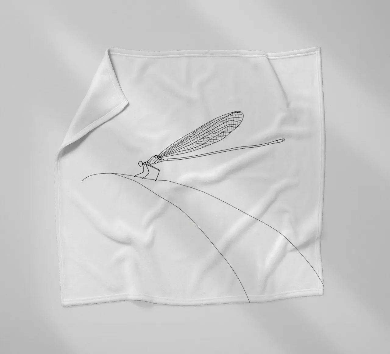 Libellula Line Art minimalista coperta in pile da Viv Line Art