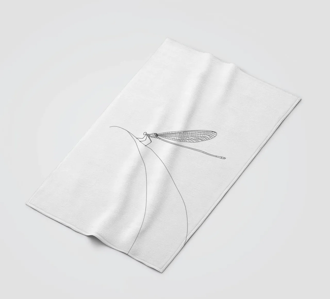 Libellula Line Art minimalista coperta in pile da Viv Line Art