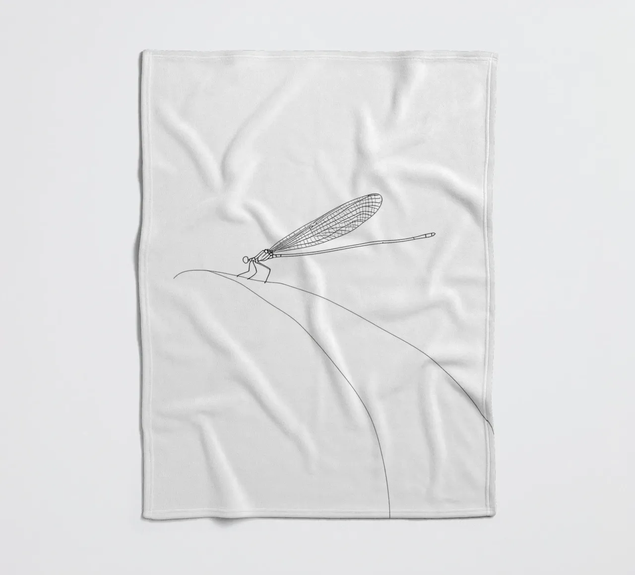 Libellula Line Art minimalista coperta in pile da Viv Line Art