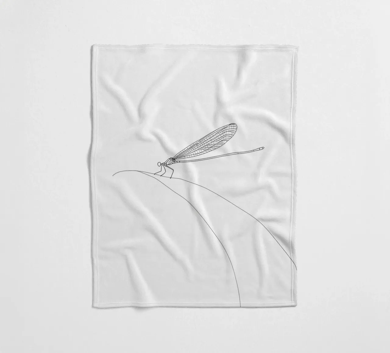 Libellula Line Art minimalista coperta in pile da Viv Line Art