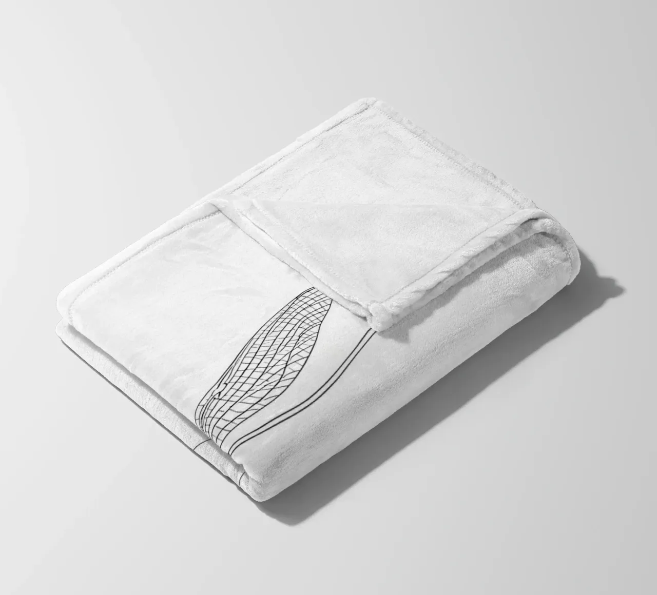 Libellula Line Art minimalista coperta in pile da Viv Line Art