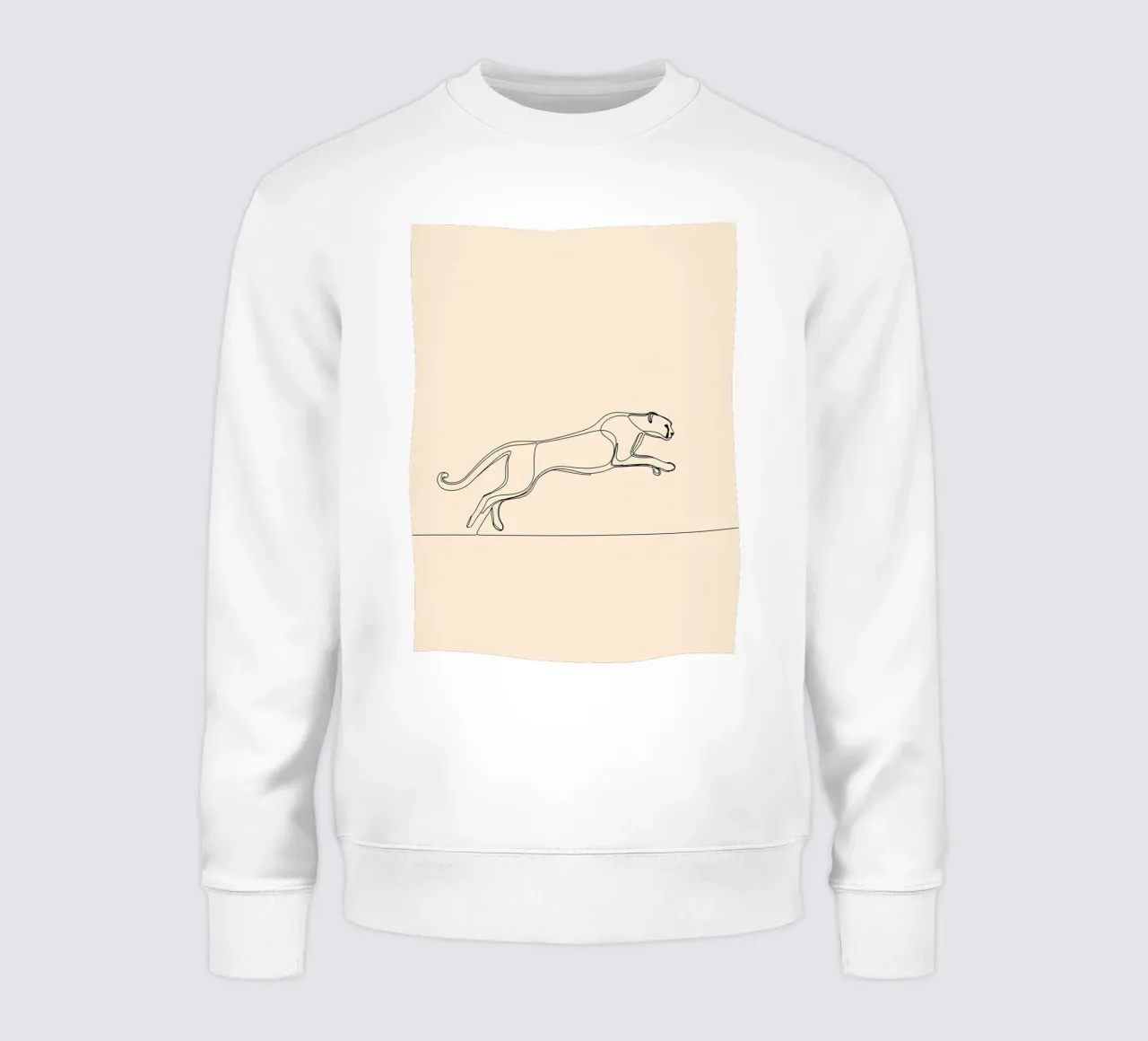 Leopard Running Minimalist Line Art Sweatshirt von Viv Line Art