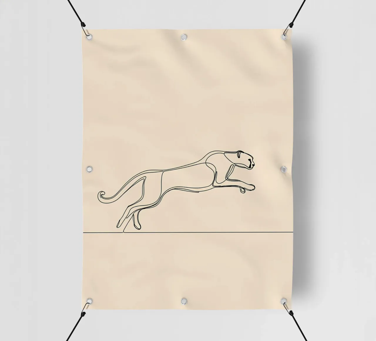 Leopard Running Minimalist Line Art PVC Plane von Viv Line Art