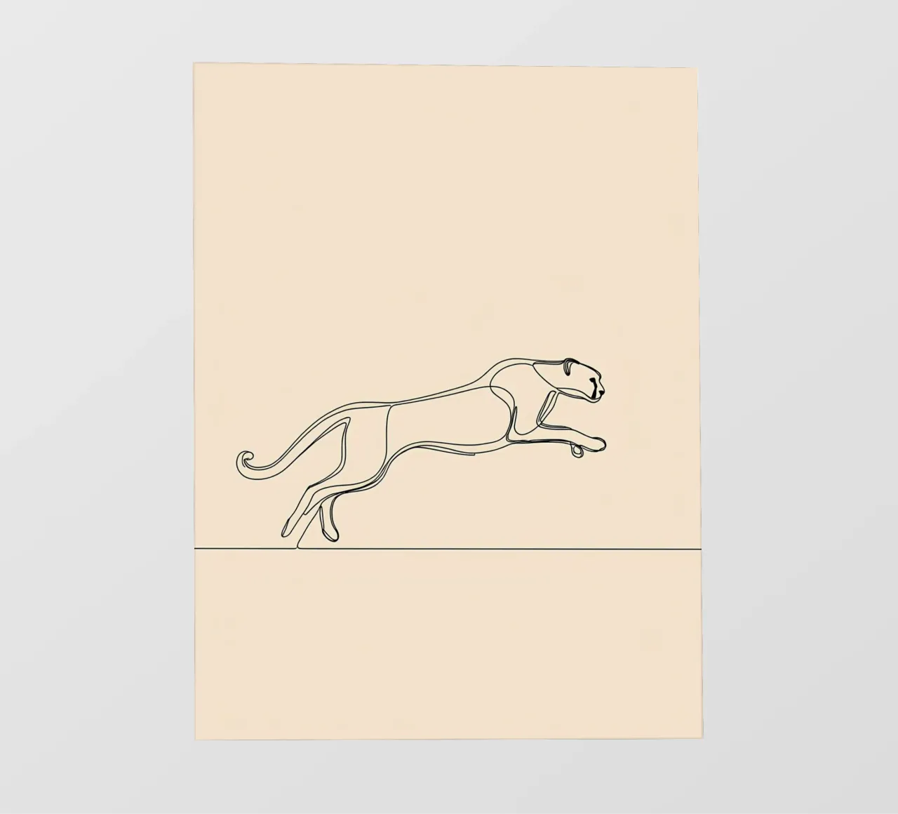 Leopard Running Minimalist Line Art PVC Plane von Viv Line Art