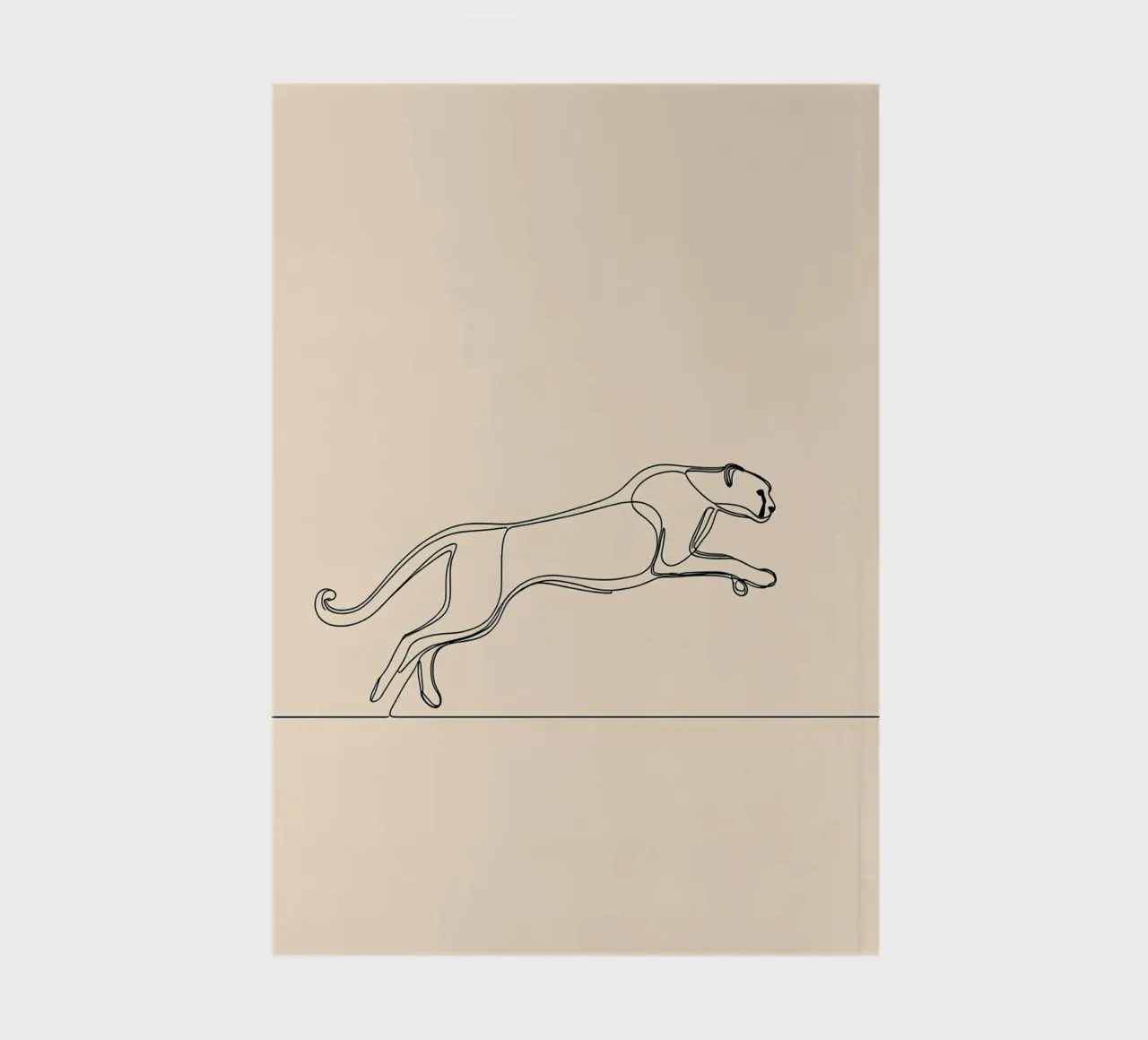 Leopard Running Minimalist Line Art Notizbuch von Viv Line Art