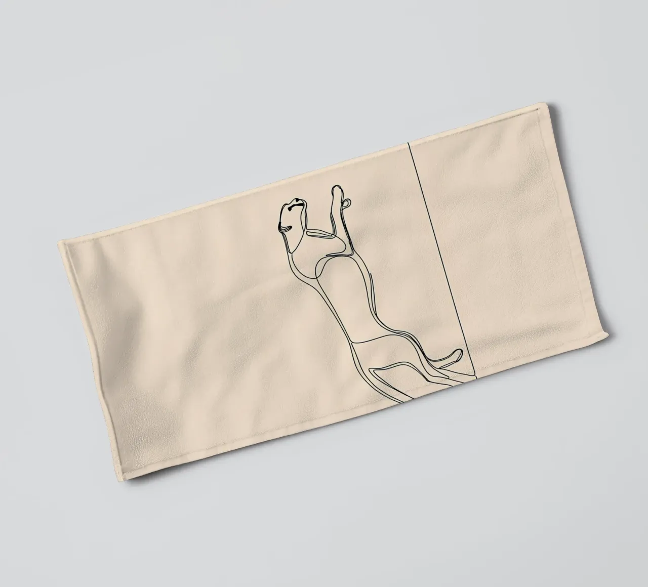 Leopard Running Minimalist Line Art towel by Viv Line Art