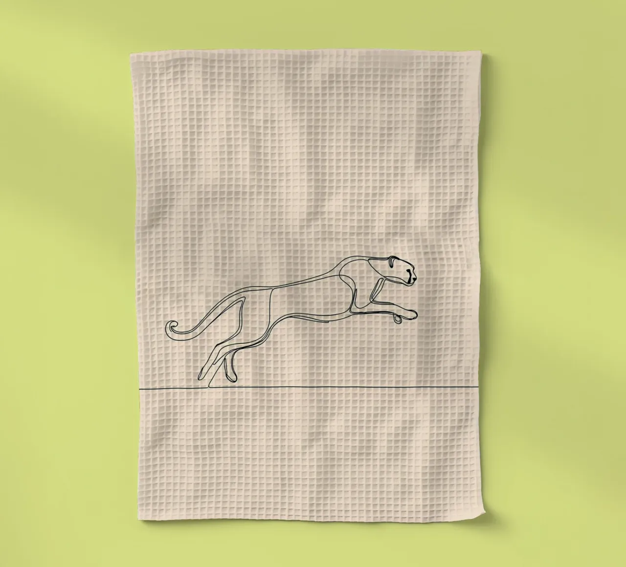 Leopard Running Minimalist Line Art torchon de Viv Line Art