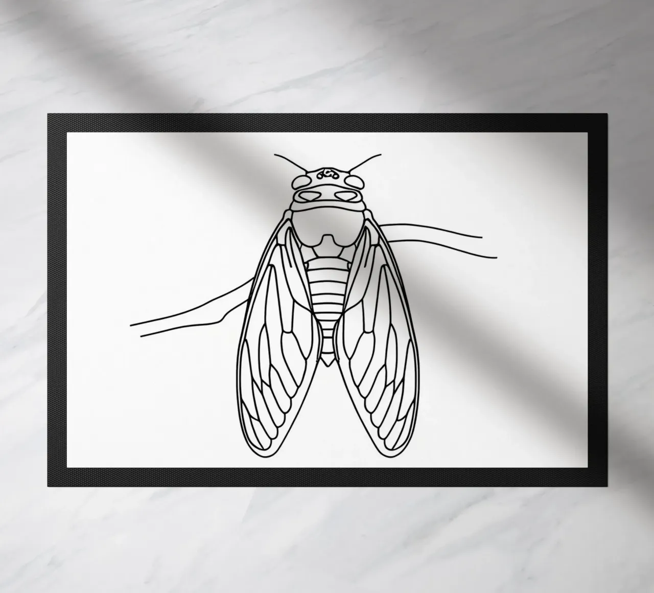Cicala Line Art minimalista zerbino da Viv Line Art