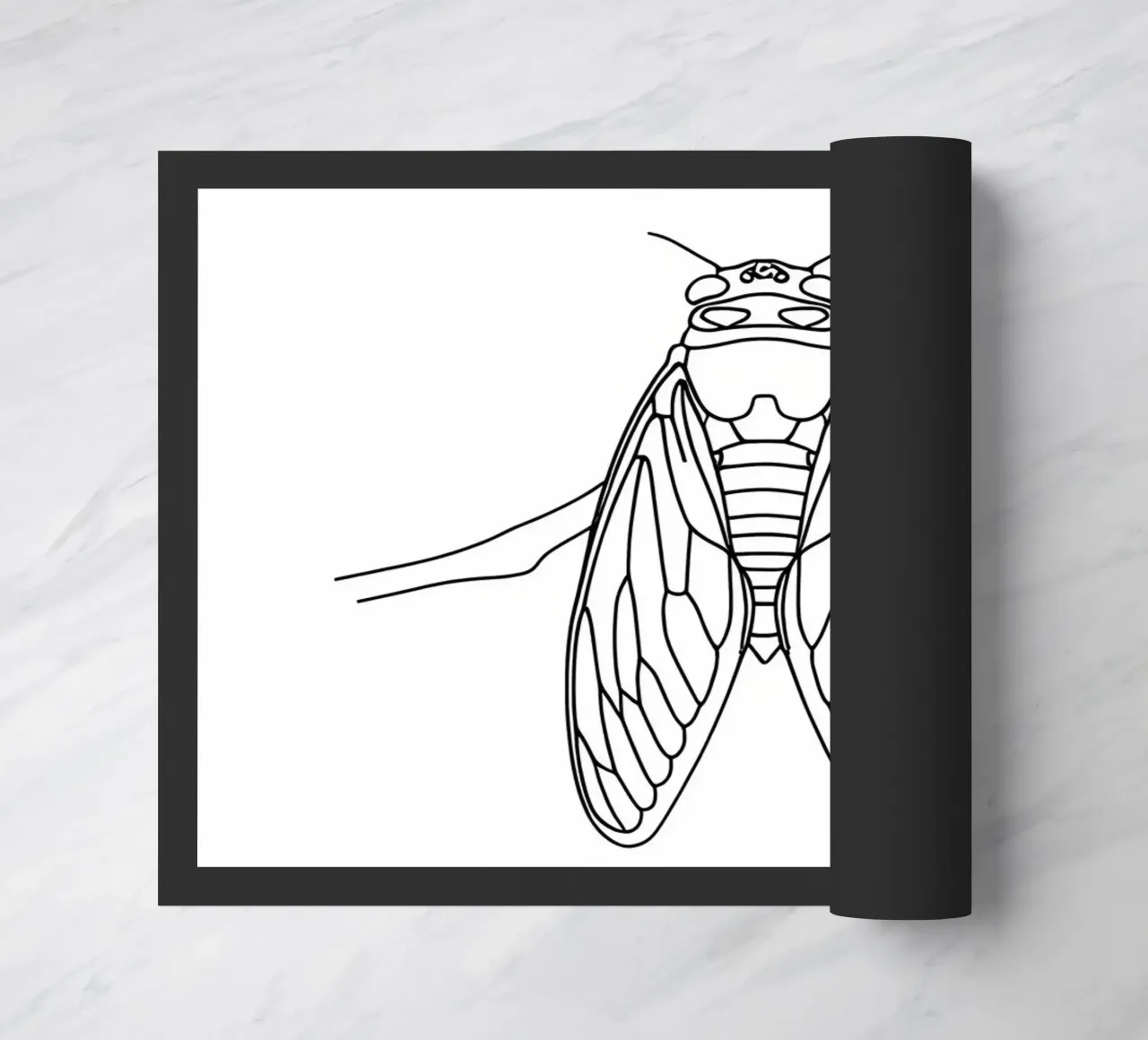 Cicala Line Art minimalista zerbino da Viv Line Art