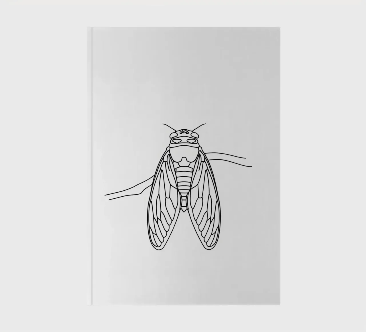 Cicada Minimalist Line Art notebook by Viv Line Art