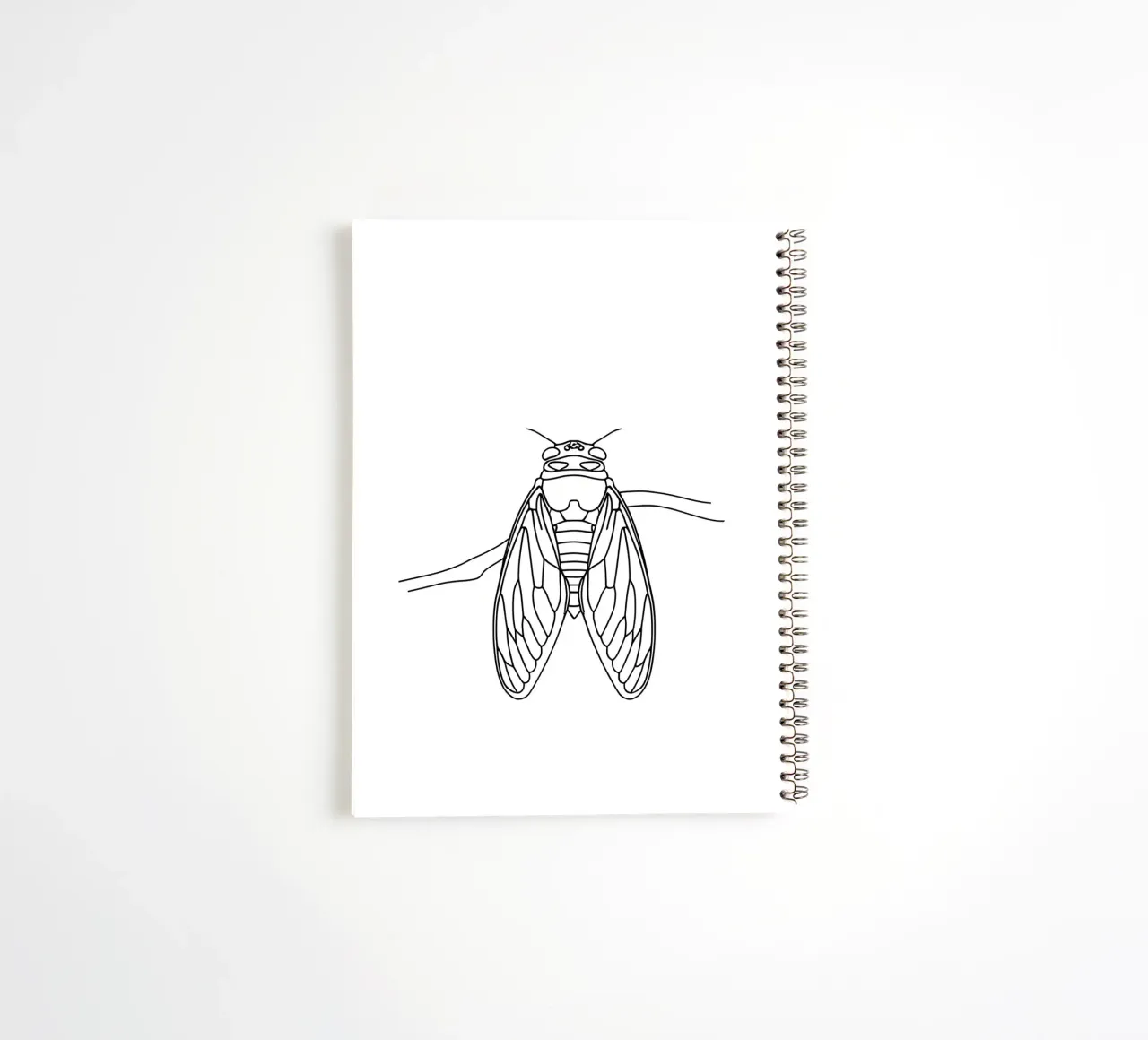 Cicada Minimalist Line Art spiral notebook by Viv Line Art