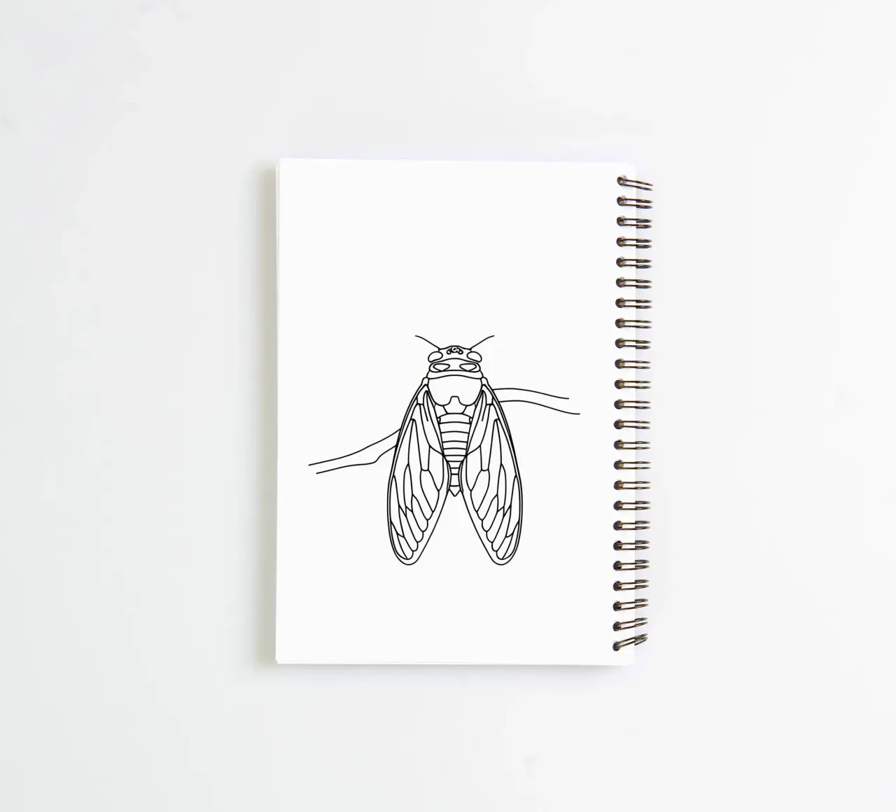 Cicada Minimalist Line Art spiral notebook by Viv Line Art